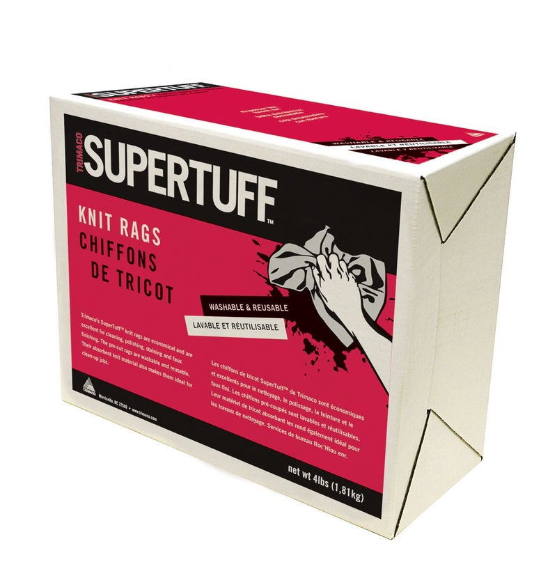 Trimaco 10432 4lb Compressed Box SuperTuff White T-Shirt Knit Rags, 5 - Image 1